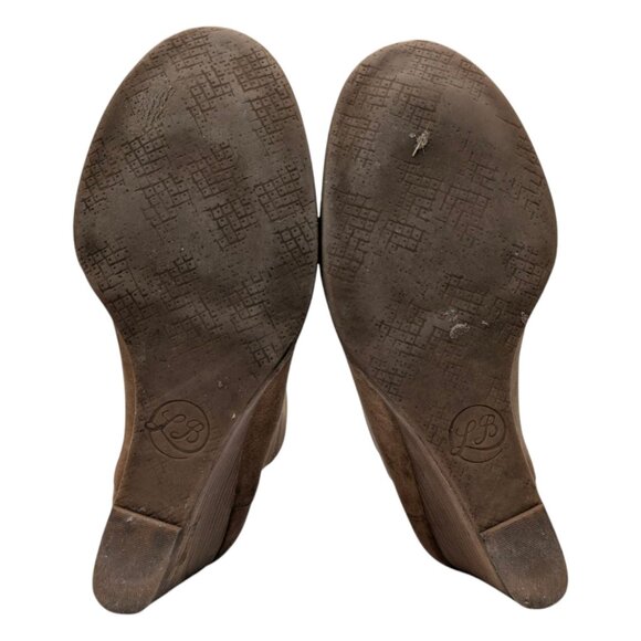 Lucky Brand Yezzah Oiled Suede Booties Womens Honey Brown Ankle Boots Sz 8.5 - Picture 9 of 14